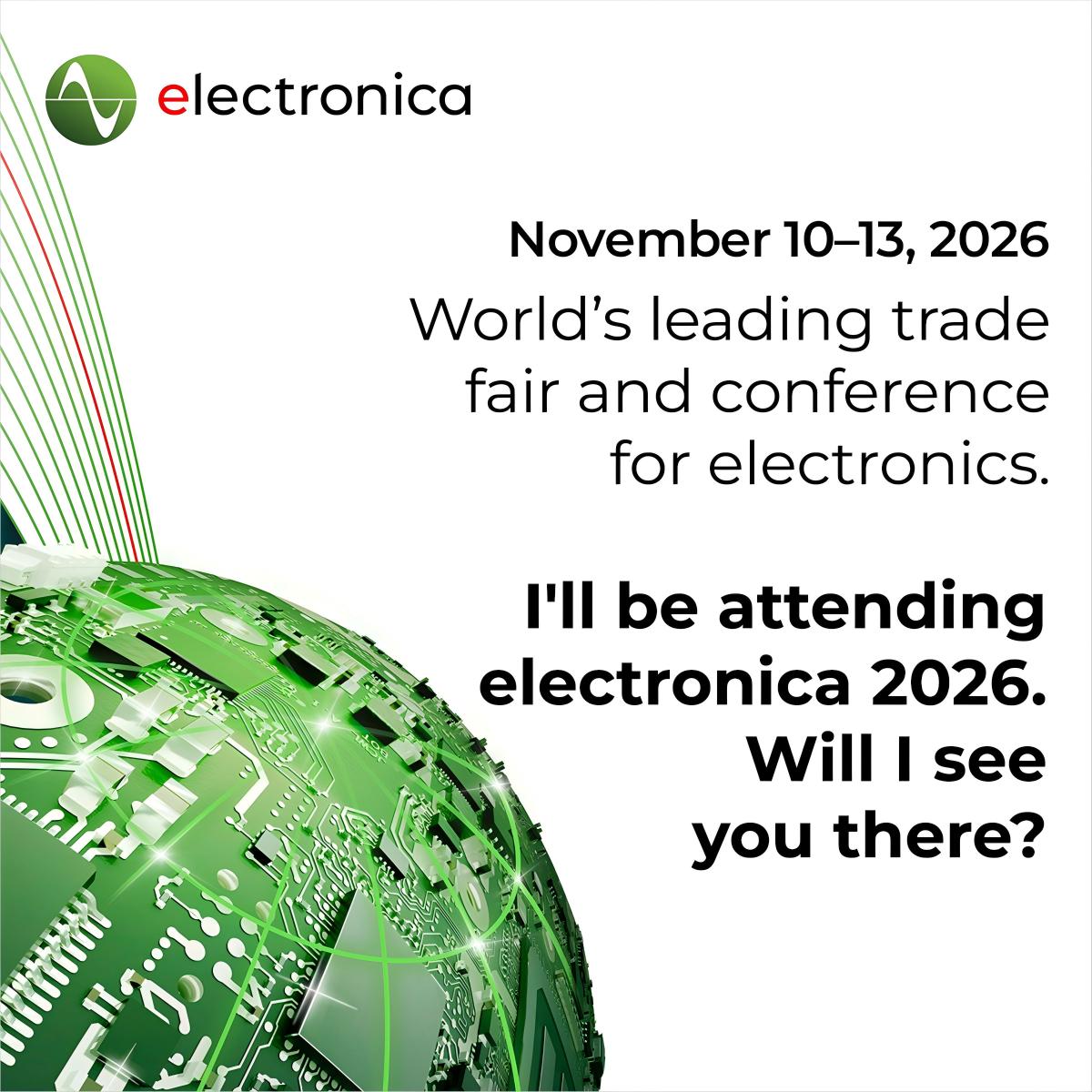 早鸟报名|2026年德国慕尼黑电子元器件展electronica